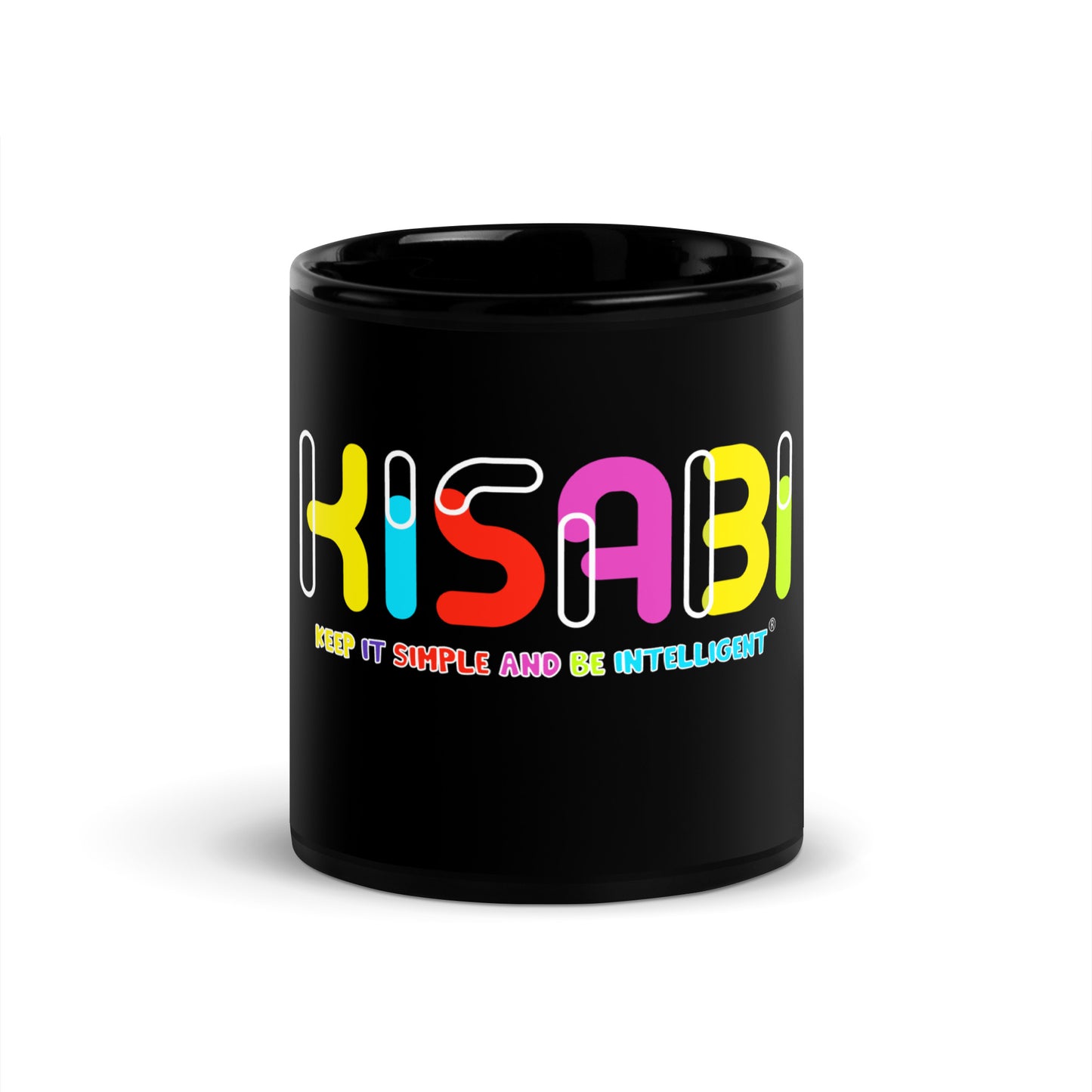 KISABI® Dibits Black Glossy Mug