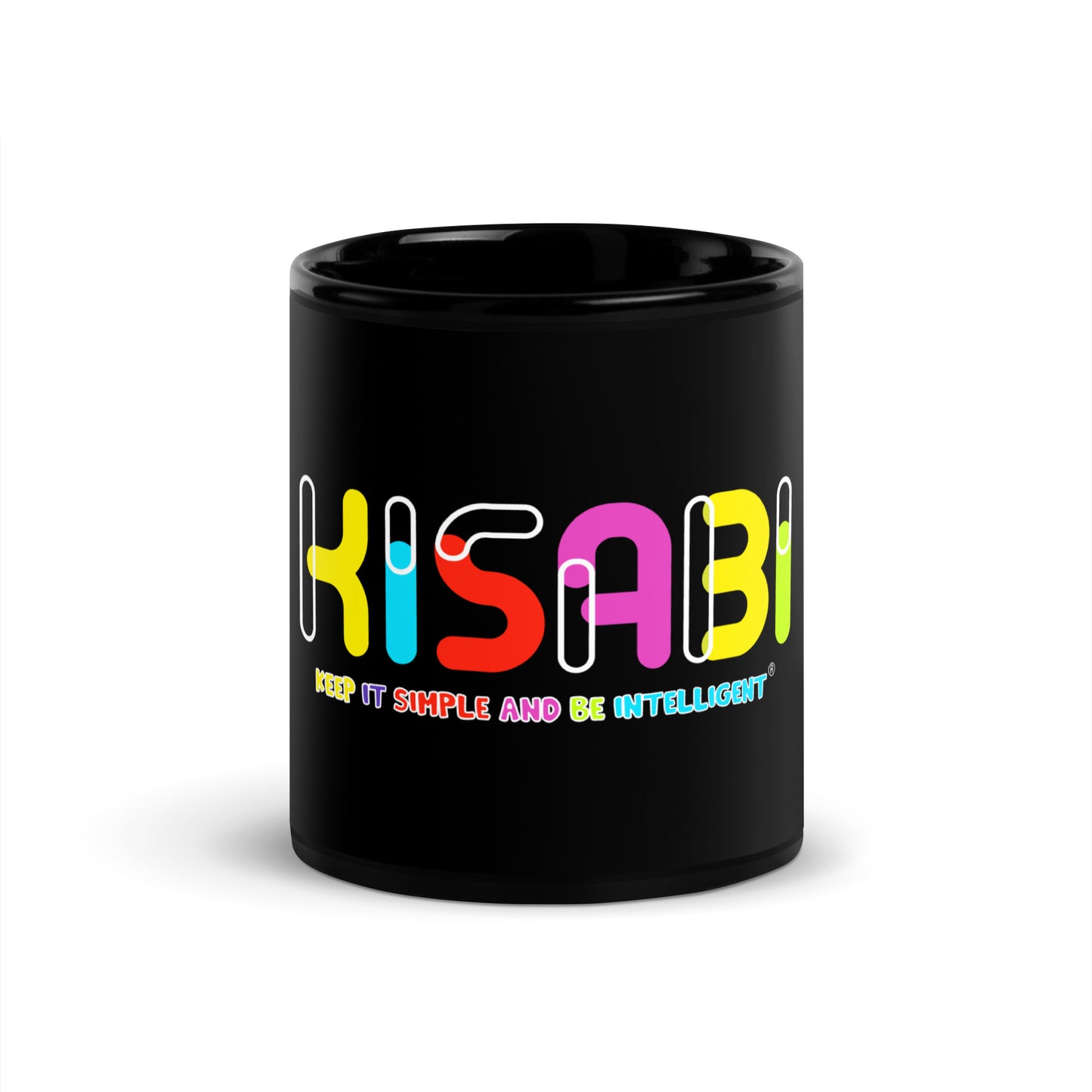 KISABI® Dibits Black Glossy Mug