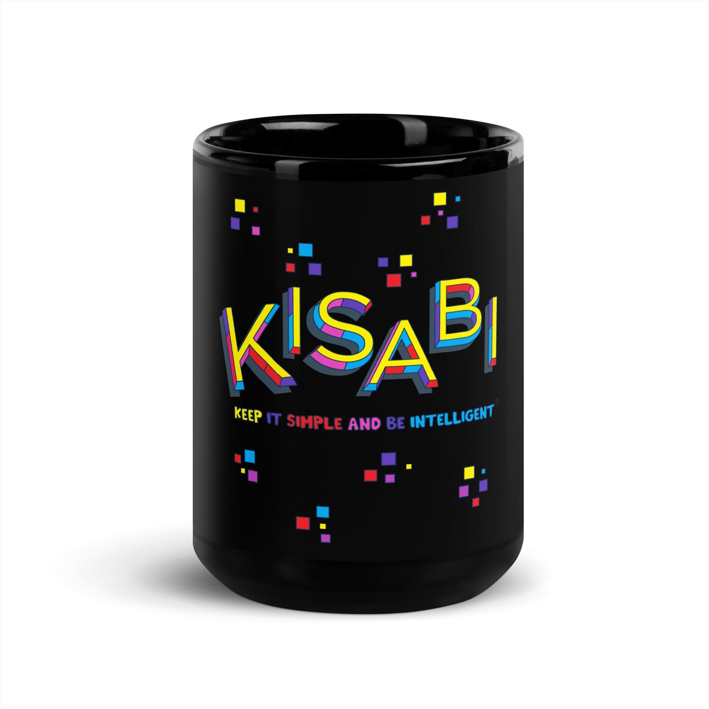 KISABI® WOW Black Glossy Mug