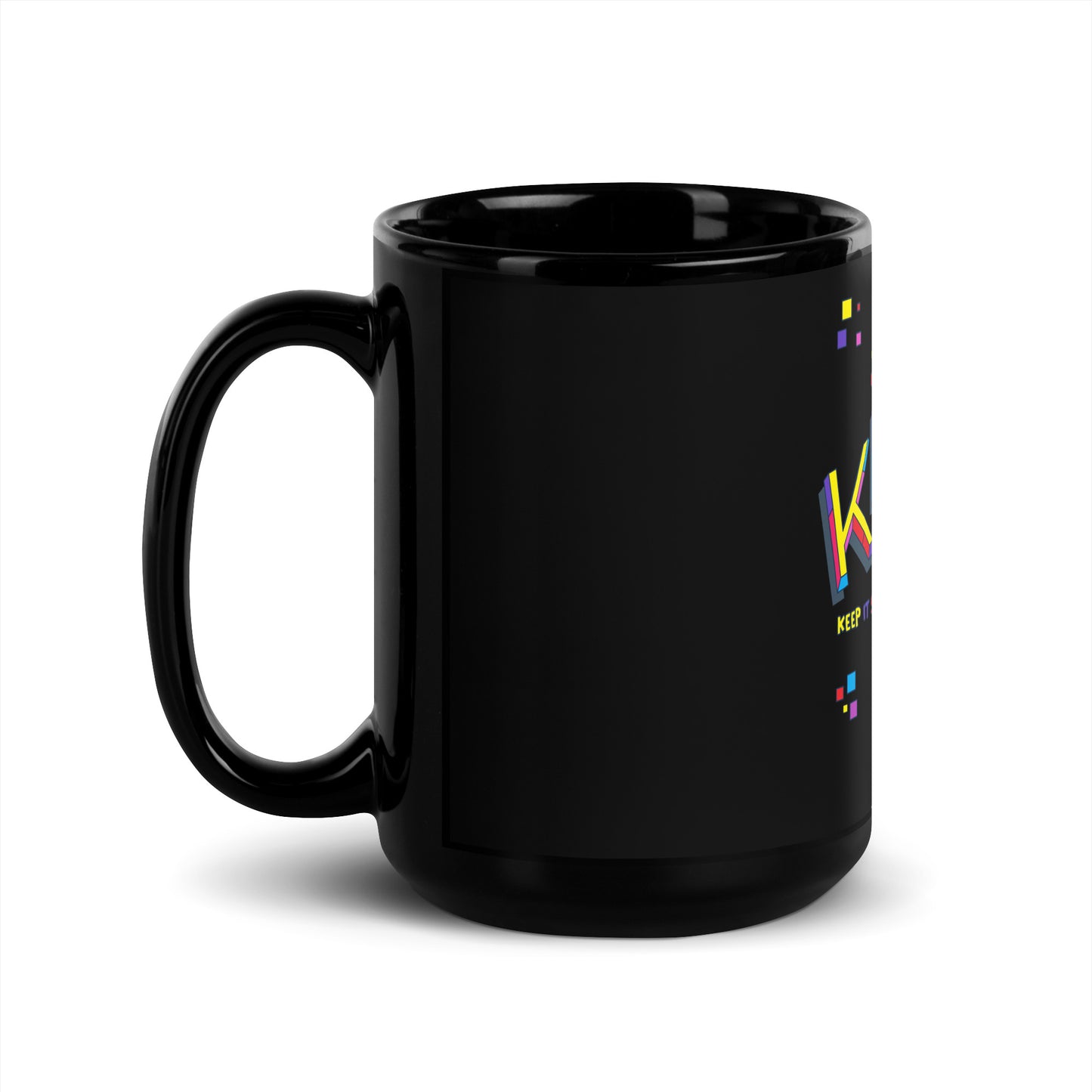 KISABI® WOW Black Glossy Mug