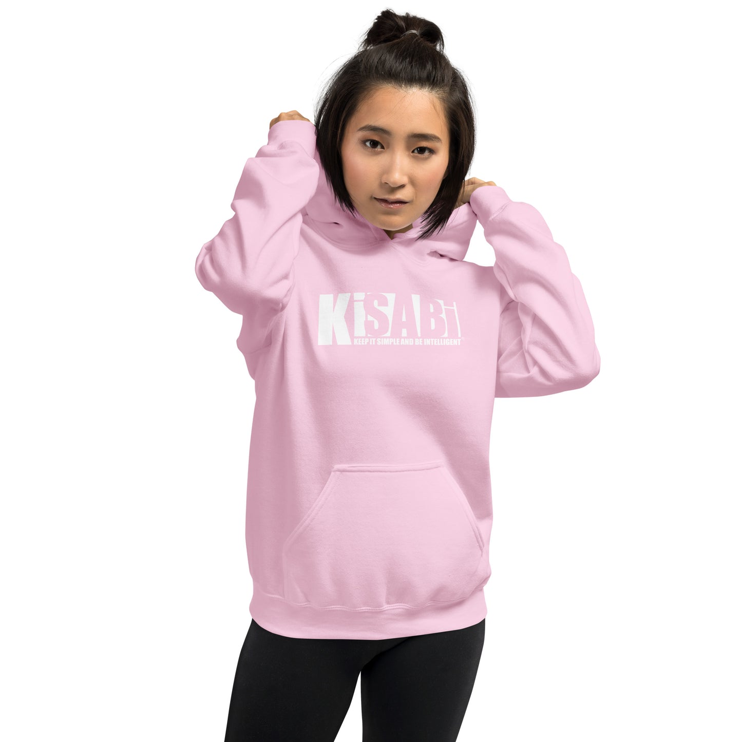 "KISABI® Shadow White" Pink Unisex Hoodie