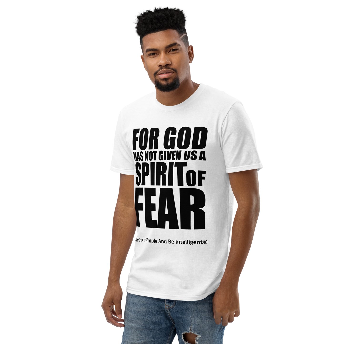 II Timothy 1:7 Short-Sleeve T-Shirt (White) By KISABI®