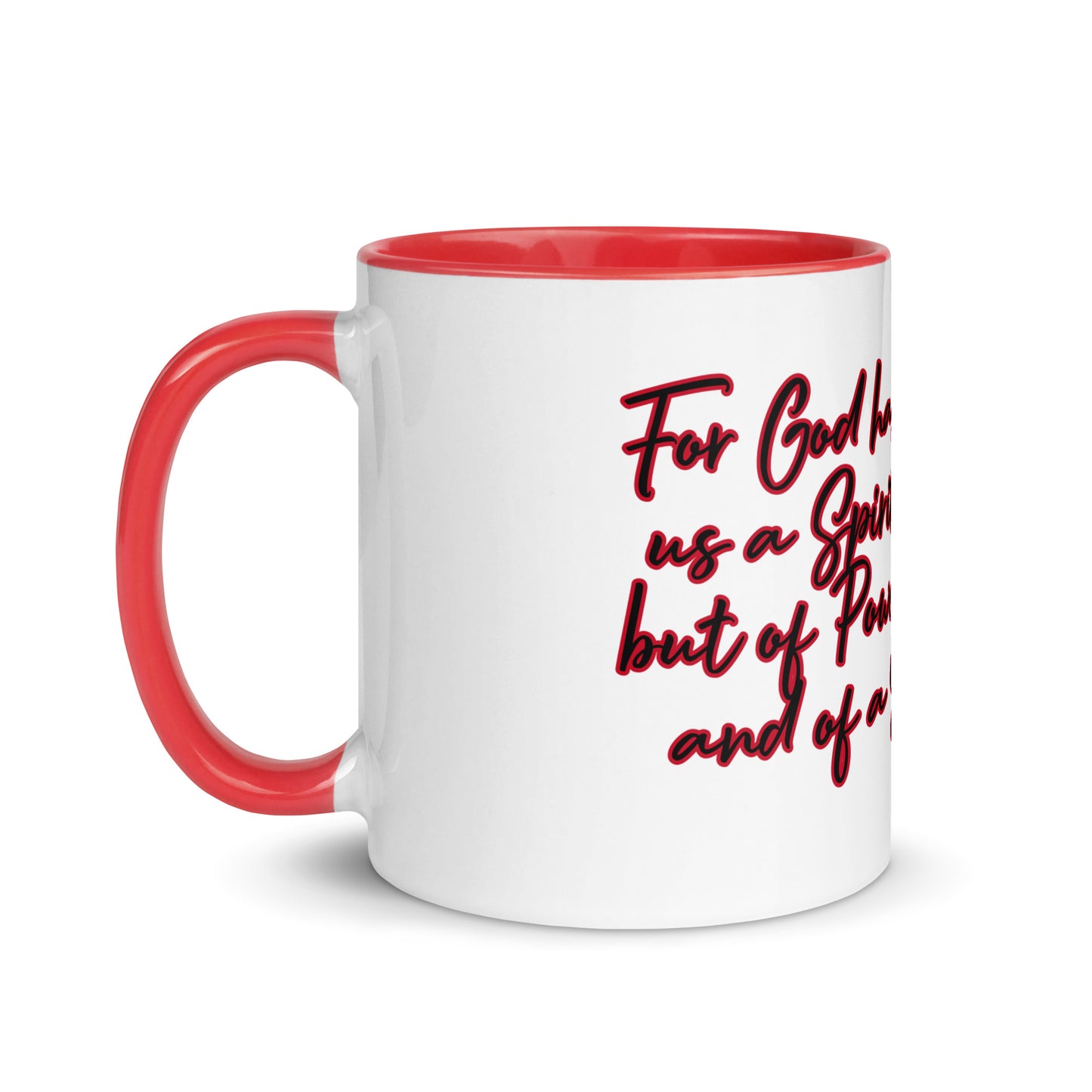 Inspiration 2 Timothy 1:7 Mug with Color Inside By KISABI®