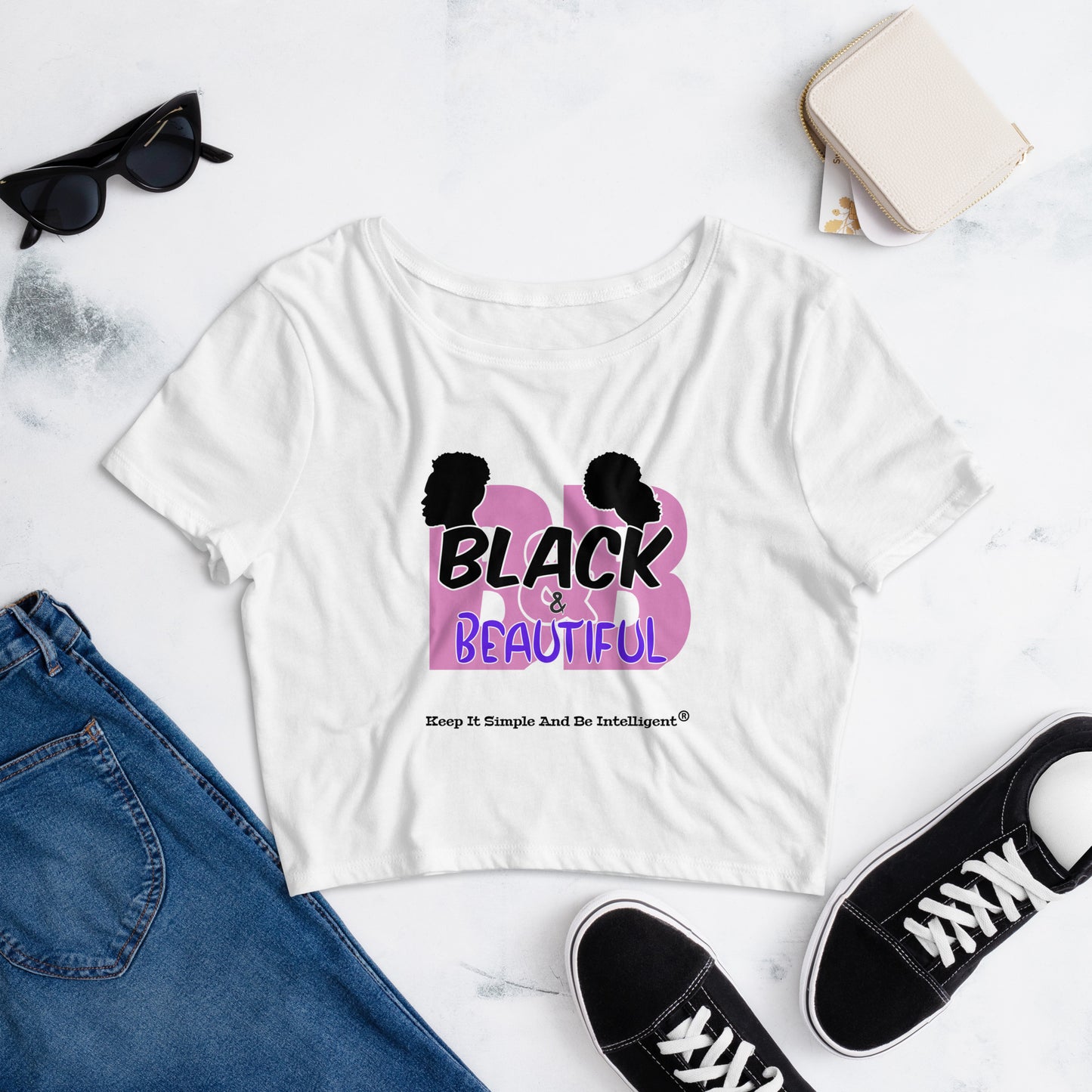 Black and Beautiful Women’s Crop Tee By KISABI®